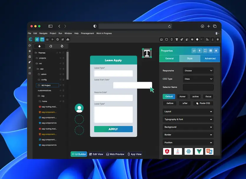 GenCodex Drag and Drop UI Builder
