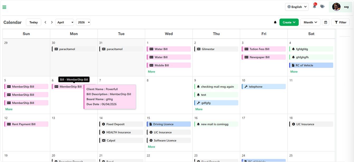 Calendar View