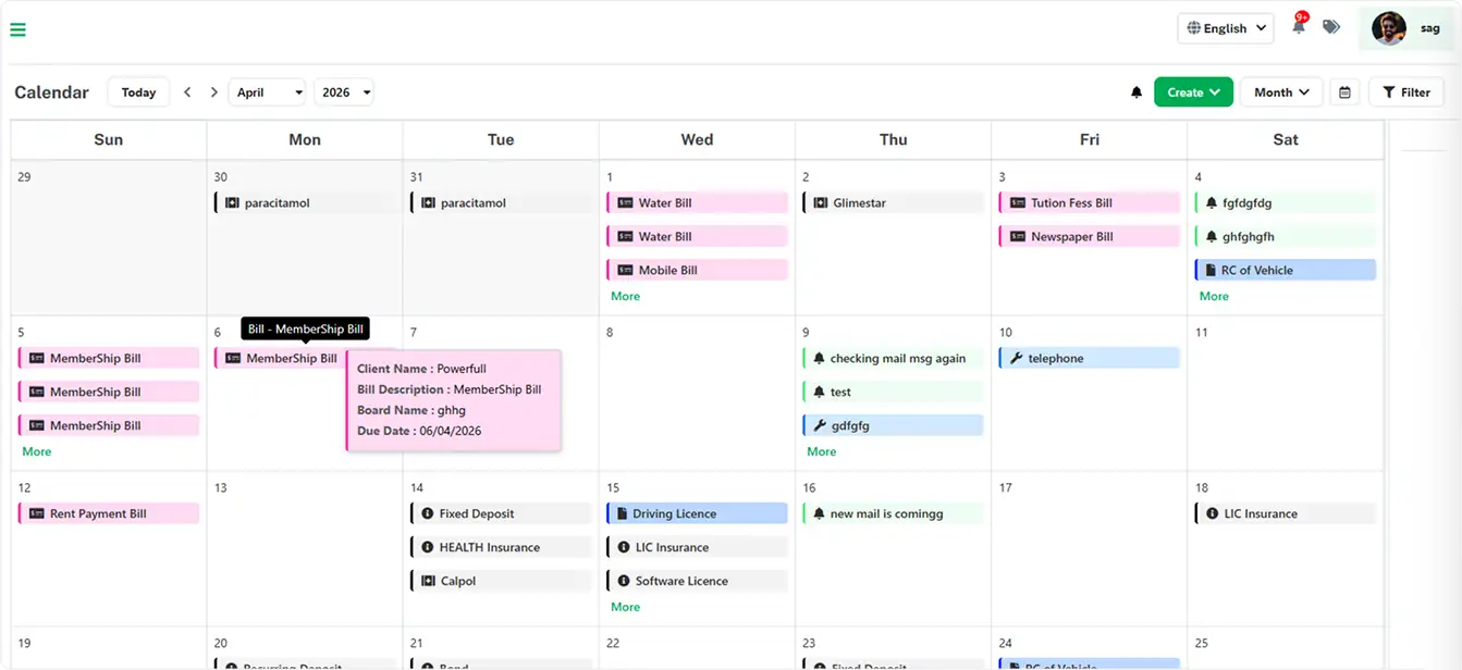 Calendar View